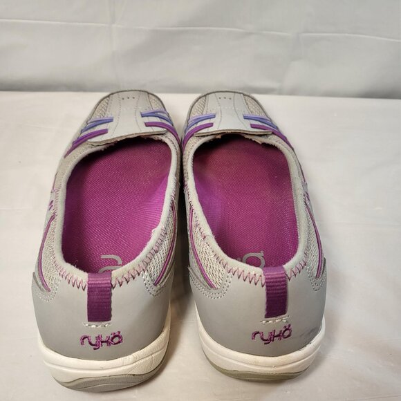 Ryka Tango Slip on Sneaker Leather Size 8 Grey/Purple - Picture 4 of 9